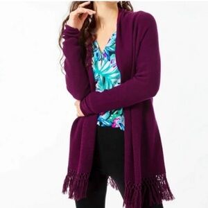 Lilly Pulitzer Tatum Long Fringe Hem Cardigan S